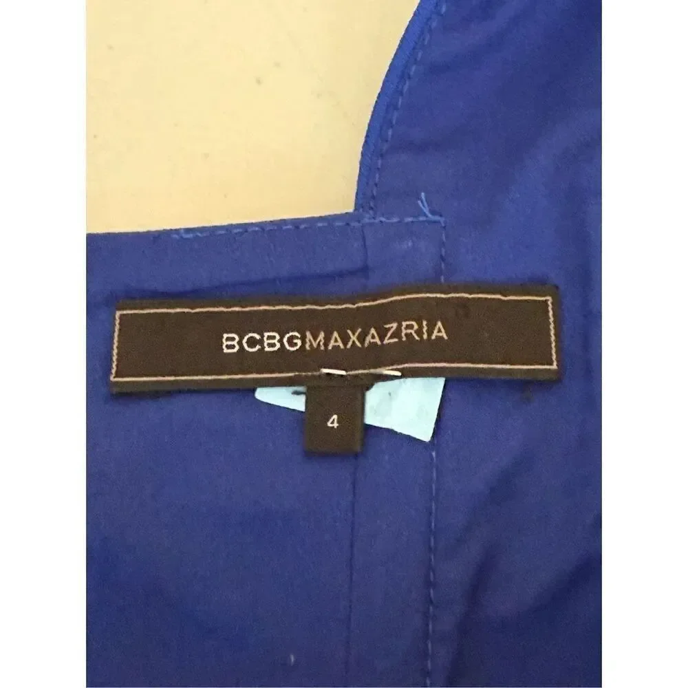 BCBG MaxAzria Harlie Blue Sleeveless Cutout Mini Dress Size 4